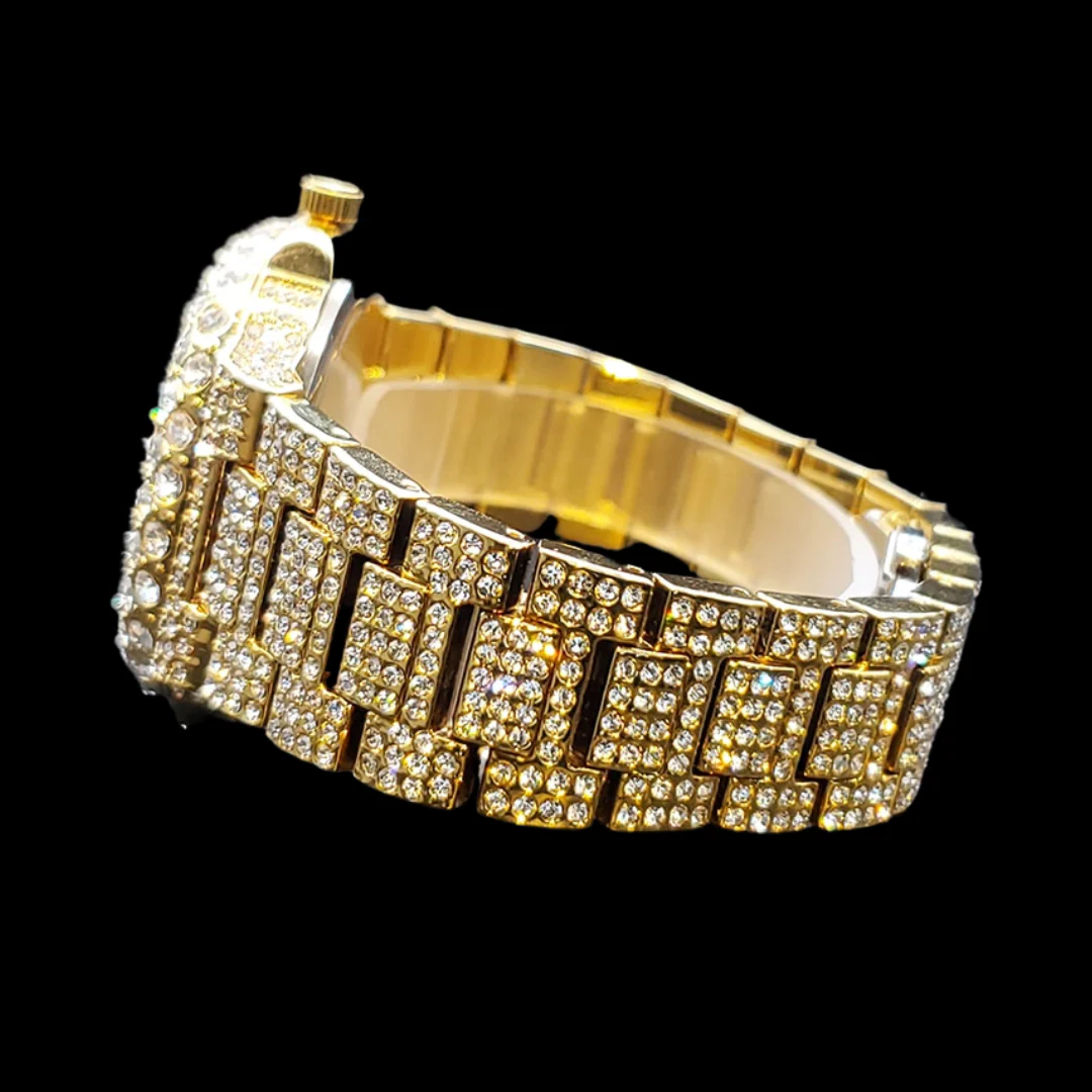 VVS Full Ice Date Special Minute Hand Iced Out Diamond Watch - Image 11
