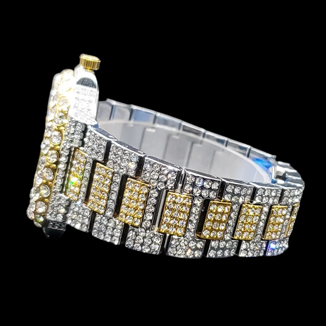 VVS Full Ice Date Special Minute Hand Iced Out Diamond Watch - Image 12