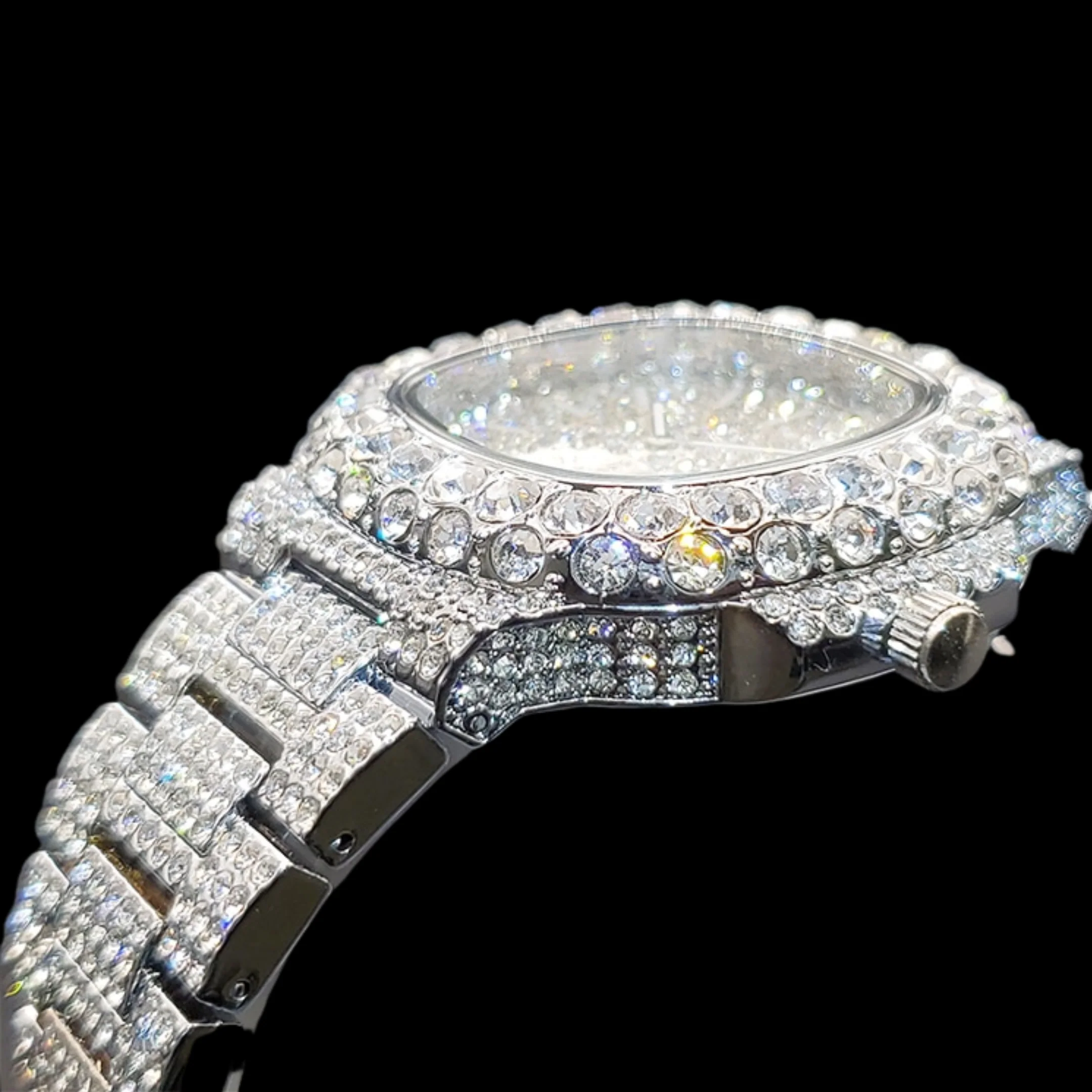 VVS Full Ice Date Special Minute Hand Iced Out Diamond Watch - Image 16