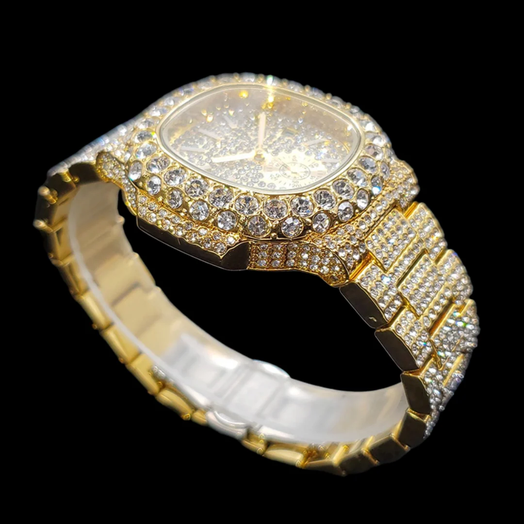 VVS Full Ice Date Special Minute Hand Iced Out Diamond Watch - Image 17