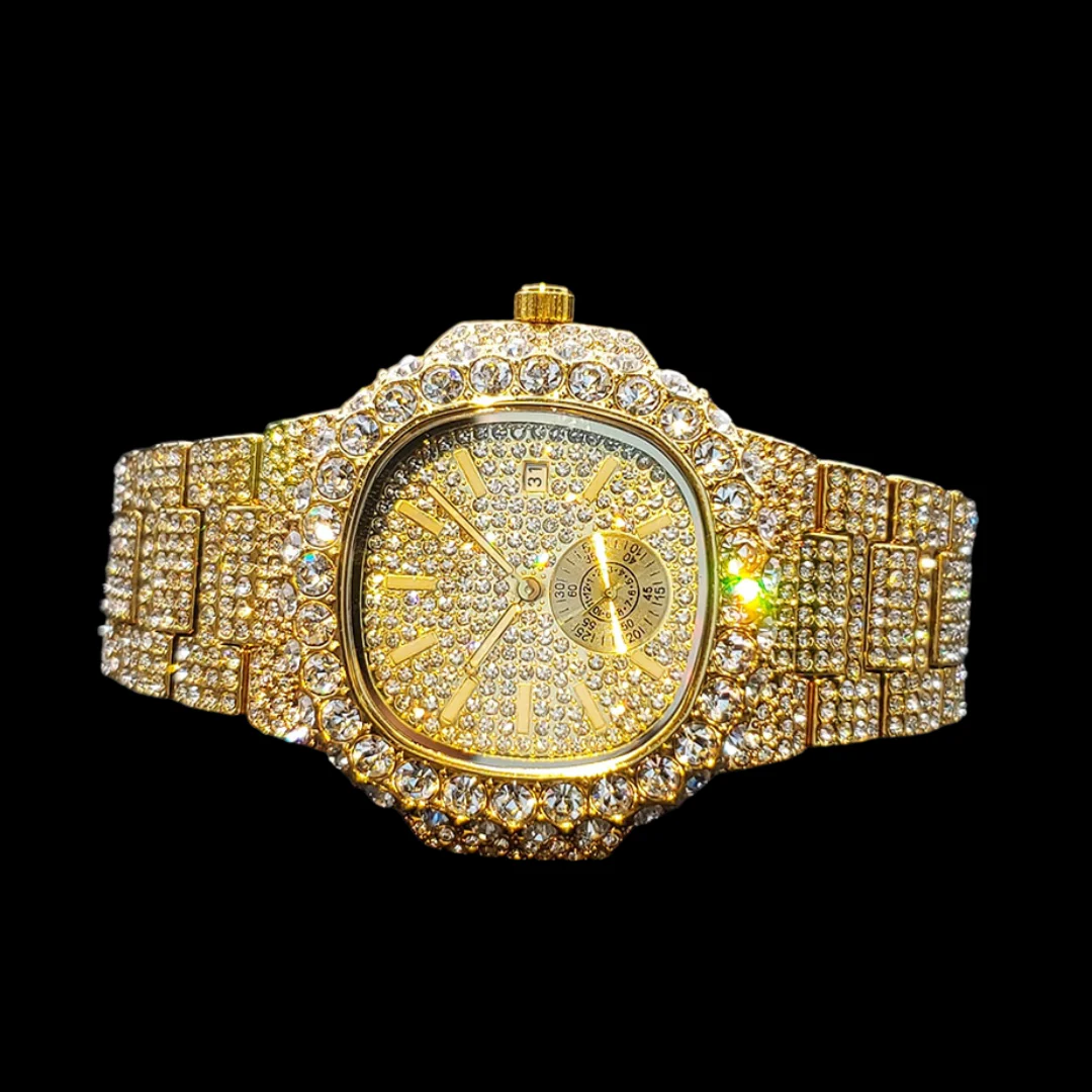VVS Full Ice Date Special Minute Hand Iced Out Diamond Watch - Image 8