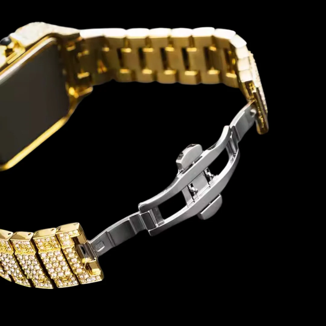 VVS Roman Numerals Square Dial Iced Out Diamond Watch - Image 8
