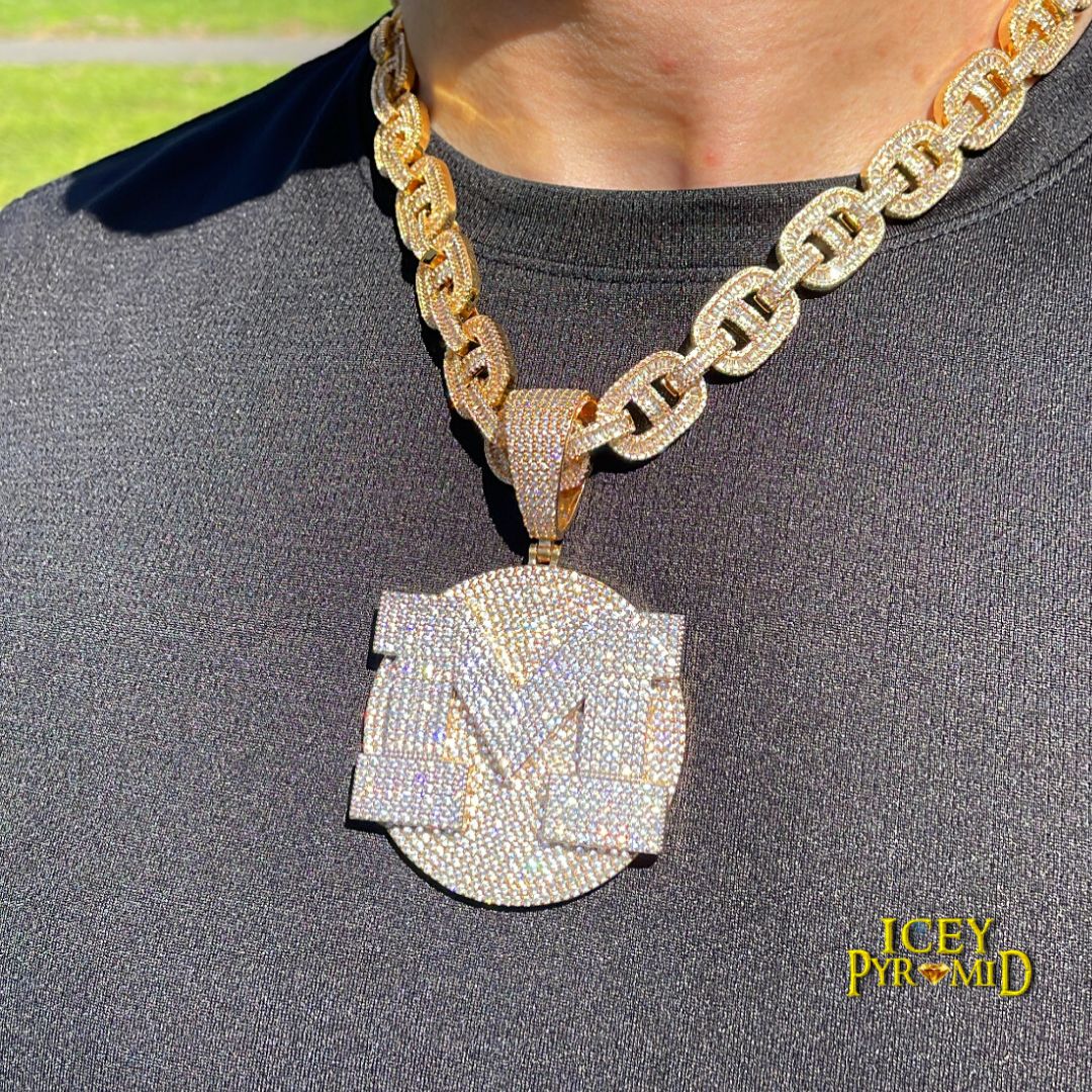VVS Shine Tennis Stoned Iced Out Initial Custom Name Necklace Pendant - Image 10