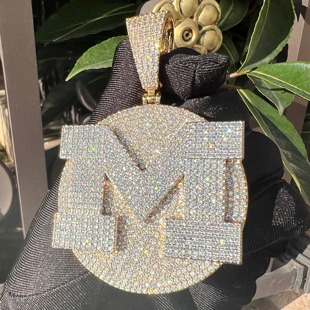 VVS Shine Tennis Stoned Iced Out Initial Custom Name Necklace Pendant - Image 4