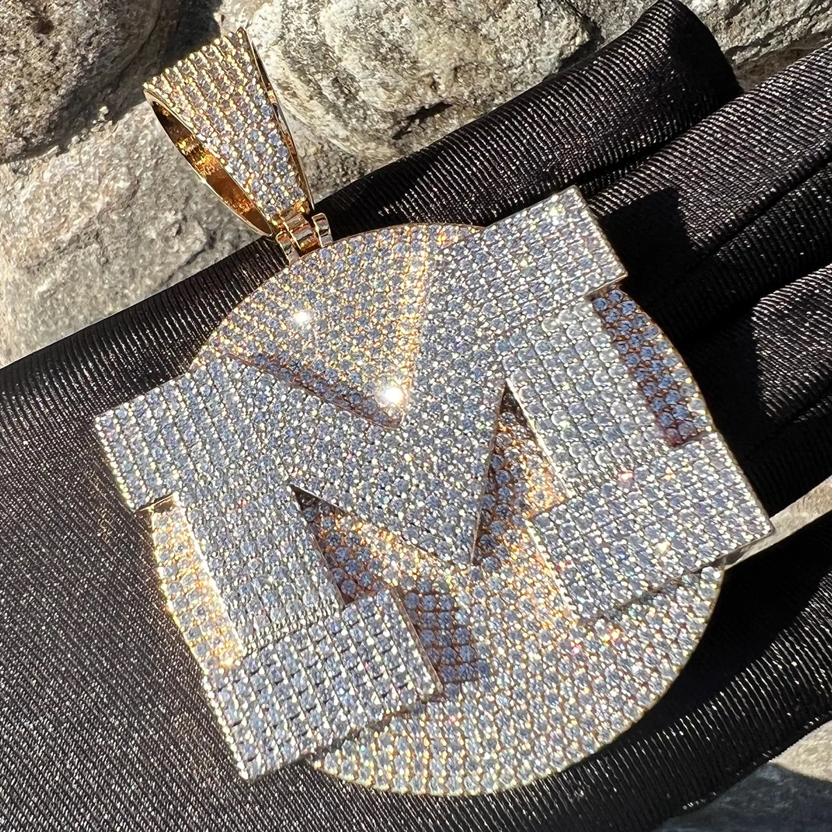VVS Shine Tennis Stoned Iced Out Initial Custom Name Necklace Pendant - Image 5