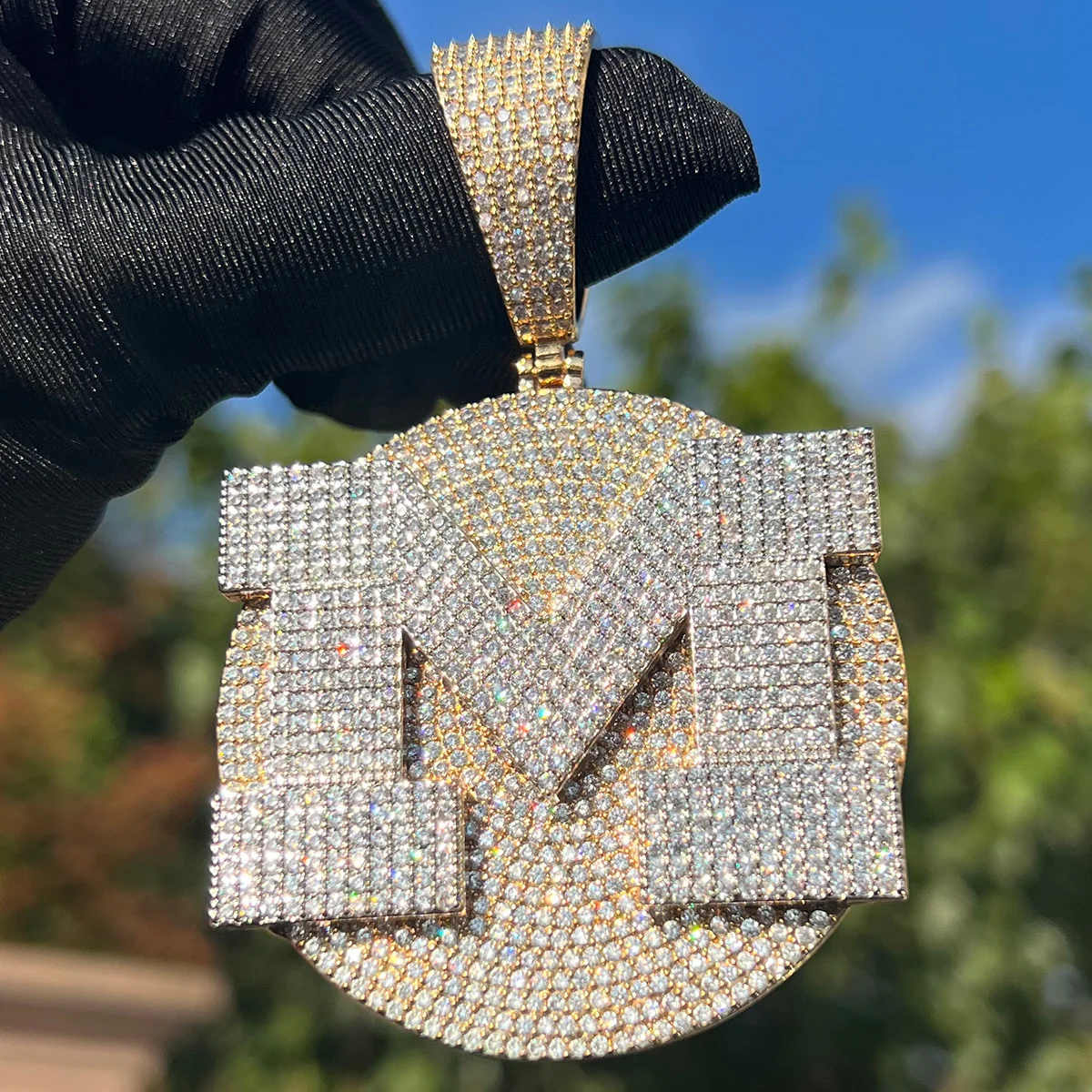 VVS Shine Tennis Stoned Iced Out Initial Custom Name Necklace Pendant - Image 7
