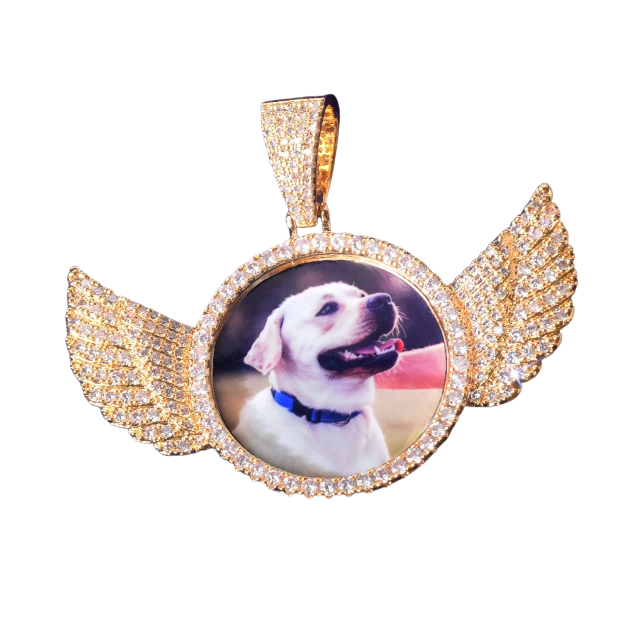 Wings Pave Charm Tennis Custom Photo Picture Pendant Necklace - Image 6