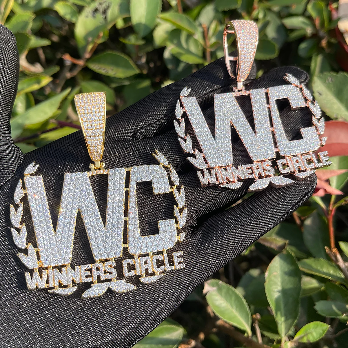 Winners Circle Iced Out Letter Diamond Pendant Necklace - Image 6
